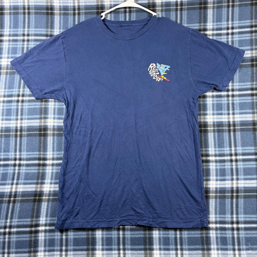 Ripndip Lord Nermal Skiing Graphic T-Shirt Navy Blue Mens Medium Streetwear
